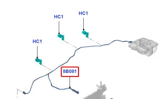Трубка бачка расширительного Форд Фокус-3 2.0 двойная оригинал