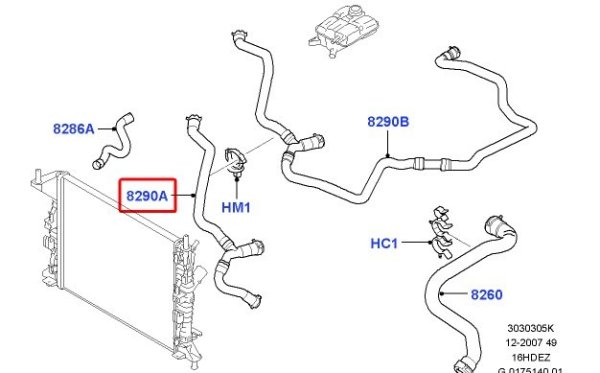 Патрубок бачка расширительного Форд Фокус-2+, Фокус-3 1.6 л 105-125 лс