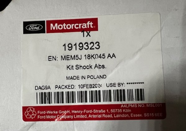 Амортизатор передний Форд Фокус-2 оригинал Motorcraft R/L